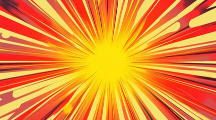 Obraz premium Abstract Sunburst Pattern with Red and Yellow Stripes