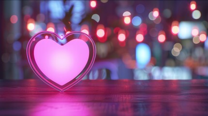 Purple Hearts with Festive Lights