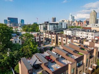 Aesthetically Pleasing Aerial Drone Image of the Downtown Raleigh North Carolina Skyline