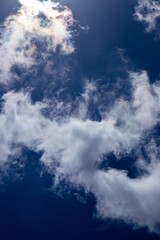 Obraz premium 濃ゆい青空と白い雲と虹雲02