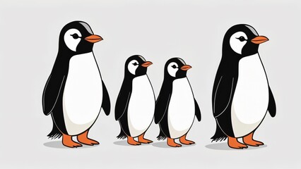 simple flat cute pinguin illustration