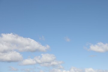 Picturesque view of blue sky with fluffy clouds