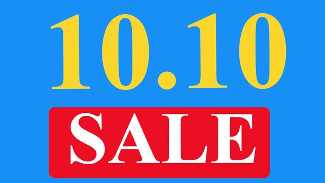 Yellow numbers 10.10 above red SALE. Perfect for promotional materials, advertising designs, discount offers or retail websites. Great for showcasing discounts creatively