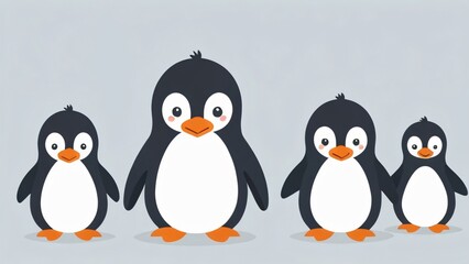 Fototapeta premium simple flat cute pinguin illustration
