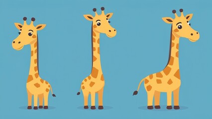 simple flat cute girrafe illustration
