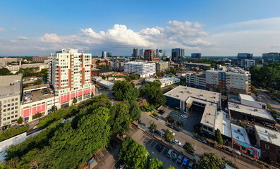 Daytime Drone Images of downtown Raleigh North Carolina.