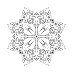 Arabic traditional ornamental mandala coloring book page