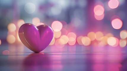 Pink Heart in a Sparkling Bokeh Background