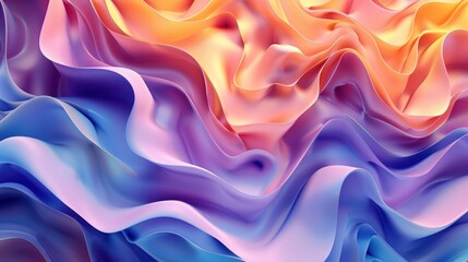 Fototapeta premium Colorful fabric with wavy lines and waves in the background abstract elegance and beauty of textile art