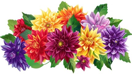 Vibrant Bouquet of Dahlias
