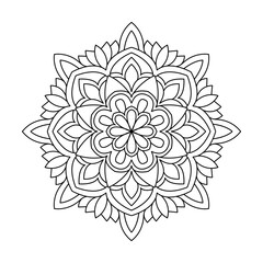 Cosmic floral elegance mandala coloring book page