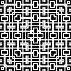 Black and white seamless pattern with abstract shapes. Repeat pattern for fashion, textile design, on wall paper, wrapping paper, fabrics and home decor.