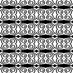 Black and white seamless pattern with abstract shapes. Repeat pattern for fashion, textile design, on wall paper, wrapping paper, fabrics and home decor.