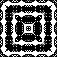 Black and white seamless pattern with abstract shapes. Repeat pattern for fashion, textile design, on wall paper, wrapping paper, fabrics and home decor.