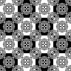 Black and white seamless pattern with abstract shapes. Repeat pattern for fashion, textile design, on wall paper, wrapping paper, fabrics and home decor.