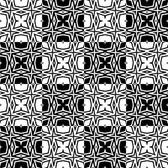 Black and white seamless pattern with abstract shapes. Repeat pattern for fashion, textile design, on wall paper, wrapping paper, fabrics and home decor.