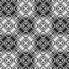 Black and white seamless pattern with abstract shapes. Repeat pattern for fashion, textile design, on wall paper, wrapping paper, fabrics and home decor.
