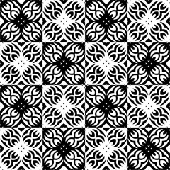 Black and white seamless pattern with abstract shapes. Repeat pattern for fashion, textile design, on wall paper, wrapping paper, fabrics and home decor.