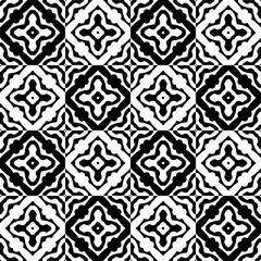 Black and white seamless pattern with abstract shapes. Repeat pattern for fashion, textile design, on wall paper, wrapping paper, fabrics and home decor.