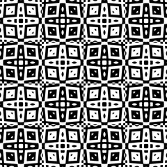 Black and white seamless pattern with abstract shapes. Repeat pattern for fashion, textile design, on wall paper, wrapping paper, fabrics and home decor.