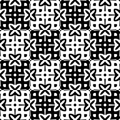 Black and white seamless pattern with abstract shapes. Repeat pattern for fashion, textile design, on wall paper, wrapping paper, fabrics and home decor.