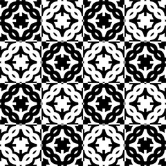 Black and white seamless pattern with abstract shapes. Repeat pattern for fashion, textile design, on wall paper, wrapping paper, fabrics and home decor.