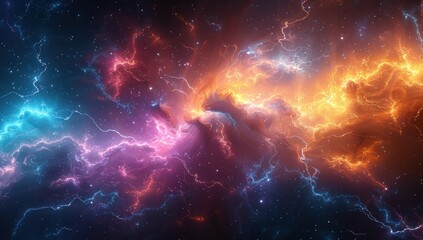 Fototapeta premium Cosmic Energy Surge: A Vibrant Abstract