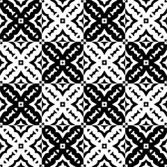 Black and white seamless pattern with abstract shapes. Repeat pattern for fashion, textile design, on wall paper, wrapping paper, fabrics and home decor.