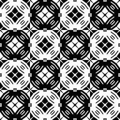 Black and white seamless pattern with abstract shapes. Repeat pattern for fashion, textile design, on wall paper, wrapping paper, fabrics and home decor.