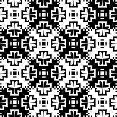 Black and white seamless pattern with abstract shapes. Repeat pattern for fashion, textile design, on wall paper, wrapping paper, fabrics and home decor.