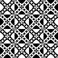 Black and white seamless pattern with abstract shapes. Repeat pattern for fashion, textile design, on wall paper, wrapping paper, fabrics and home decor.