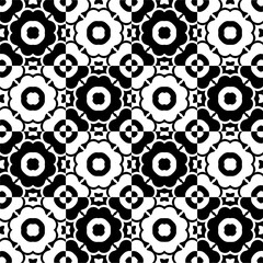 Black and white seamless pattern with abstract shapes. Repeat pattern for fashion, textile design, on wall paper, wrapping paper, fabrics and home decor.