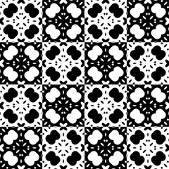 Black and white seamless pattern with abstract shapes. Repeat pattern for fashion, textile design, on wall paper, wrapping paper, fabrics and home decor.