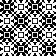 Black and white seamless pattern with abstract shapes. Repeat pattern for fashion, textile design, on wall paper, wrapping paper, fabrics and home decor.