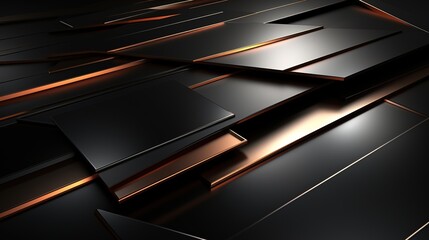 Abstract background with black and gold geometric shapes.