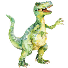 Obraz premium Colorful cartoon-style dinosaur illustration, detailed and vibrant, perfect for educational materials, children's books, and creative projects.