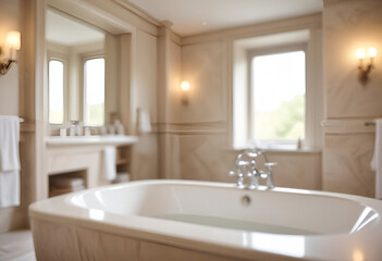 Close up of bath, gold and white