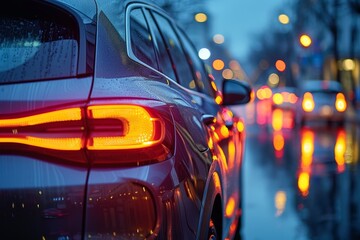 Blind spot detection  side assist system switch on electric vehicle with monitoring sensor