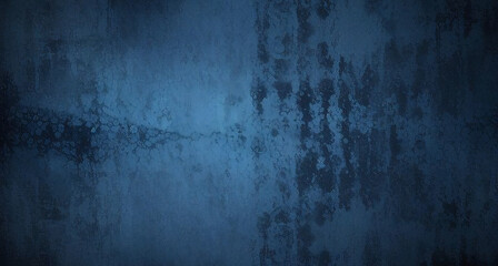 Fototapeta premium Black dark azure cobalt sapphire blue abstract background. Color gradient. Geometric shape. Wave, wavy curved line. Rough grunge grain noise. Light neon metallic shine shimmer bright. Design. 