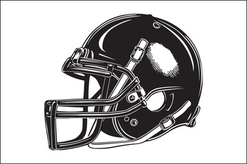 Fototapeta premium American Football Helmet Silhouette, Helmet Design, SportsArt, AmericanFootball, FootballHelmet, FootballGraphics, SilhouetteArt, AthleticDecor, GameDayDecor, TeamSpirit, SportsIllustration, 