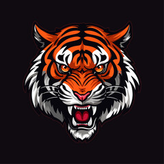 tiger head vector graphic design illustration logo badge sticker