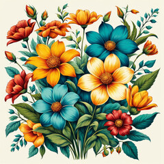 background with flowers generative IA	