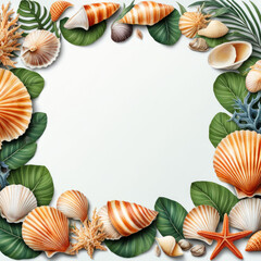 frame with shells generative IA	