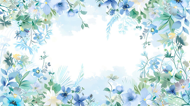 Get well soon card with a soothing floral design a copy space at the center for a personalized message