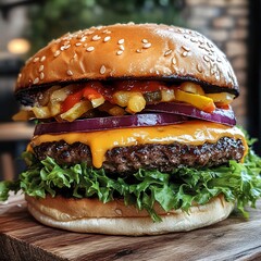 Delicious juicy burgers. The most popular food 