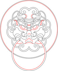 Sketch design vector illustration silhouette design icon symbol logo classic ethnic door handle 