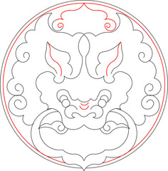 Sketch design vector illustration silhouette design icon symbol logo classic ethnic door handle