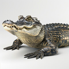 Obraz premium alligator reptile animal close-up nature wildlife predator crocodile aquatic scales teeth jaw wetland swamp macro 