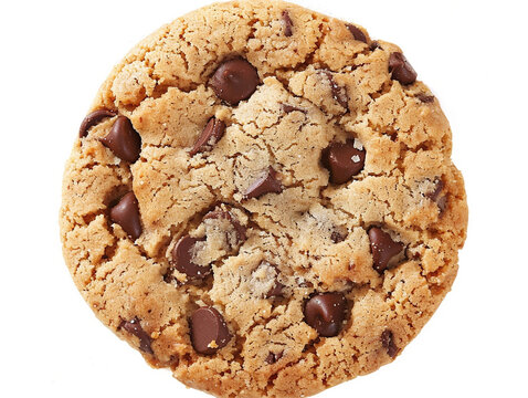 cookie chocolate chip dessert snack sweet baked round closeup homemade biscuit delicious bakery treat tasty food plate 