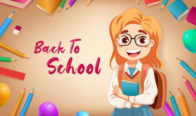 Hand drawn illustration back to school season